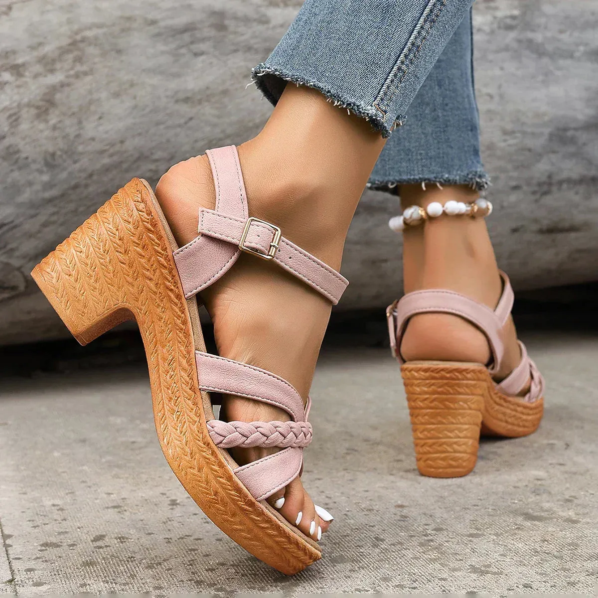 Ava | Mid Heel Platform Sandals