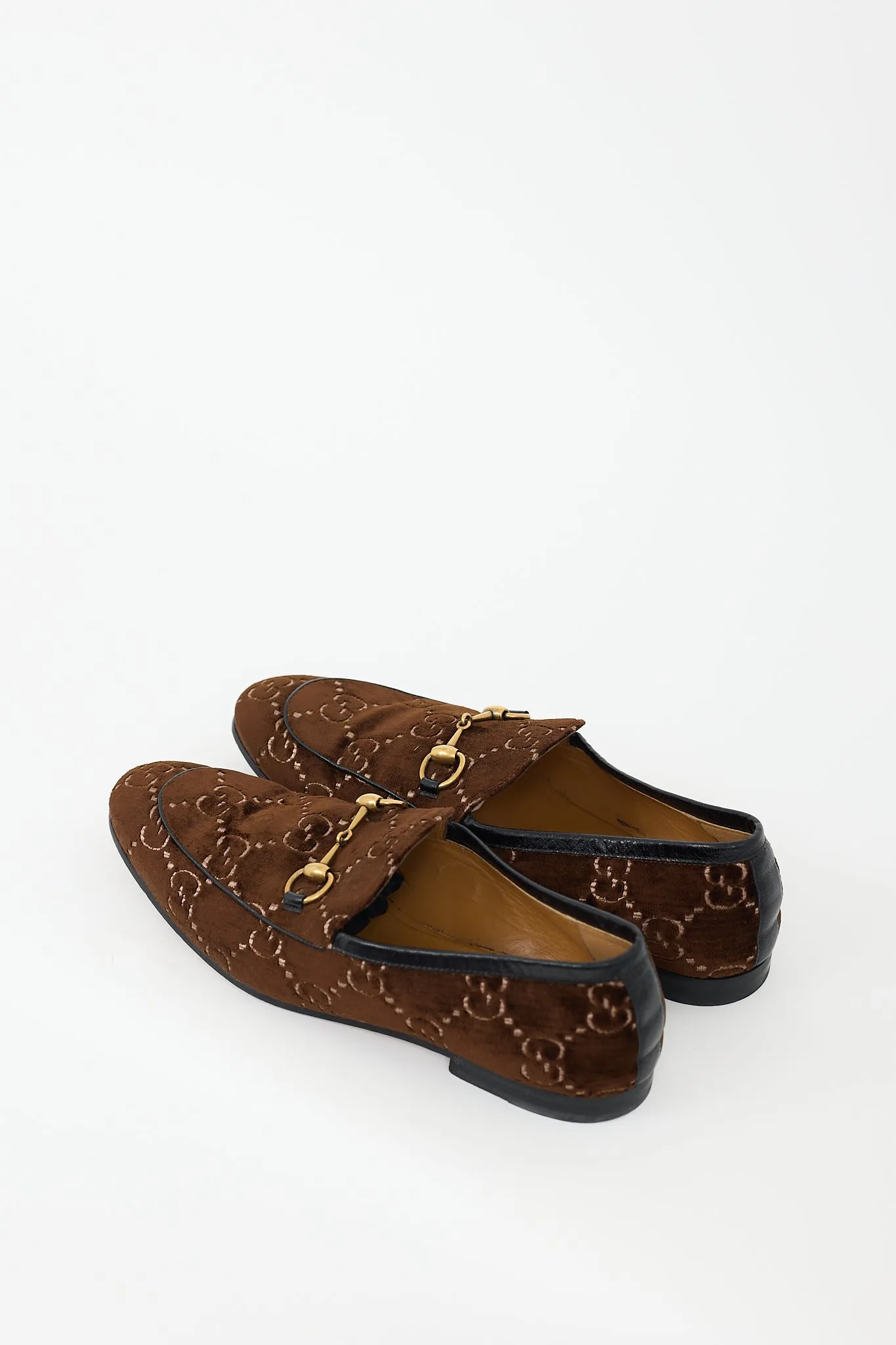 Brown Jordaan Velour Monogram Loafer