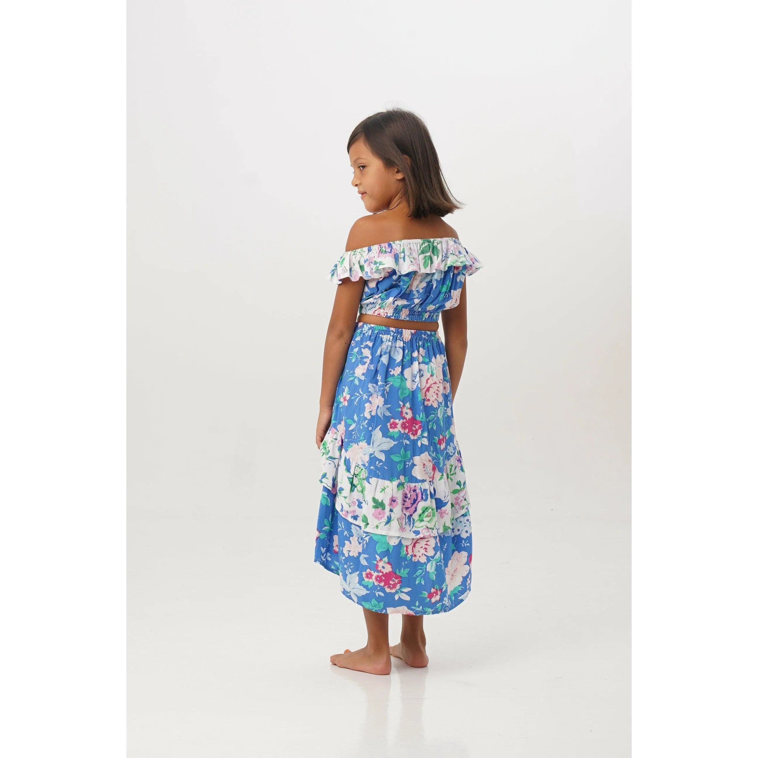 Cabe Skirt in Blue White Floral