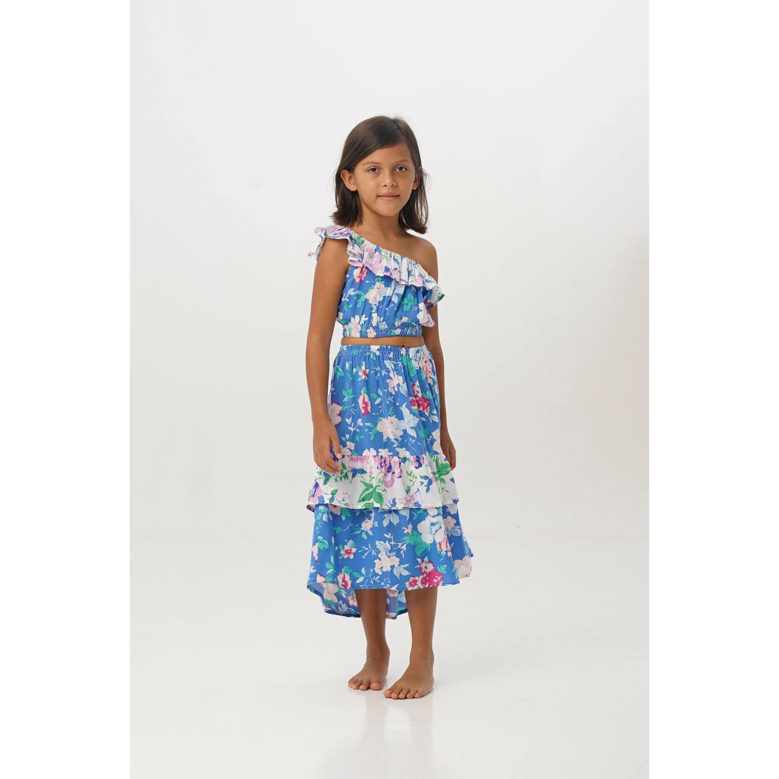 Cabe Skirt in Blue White Floral