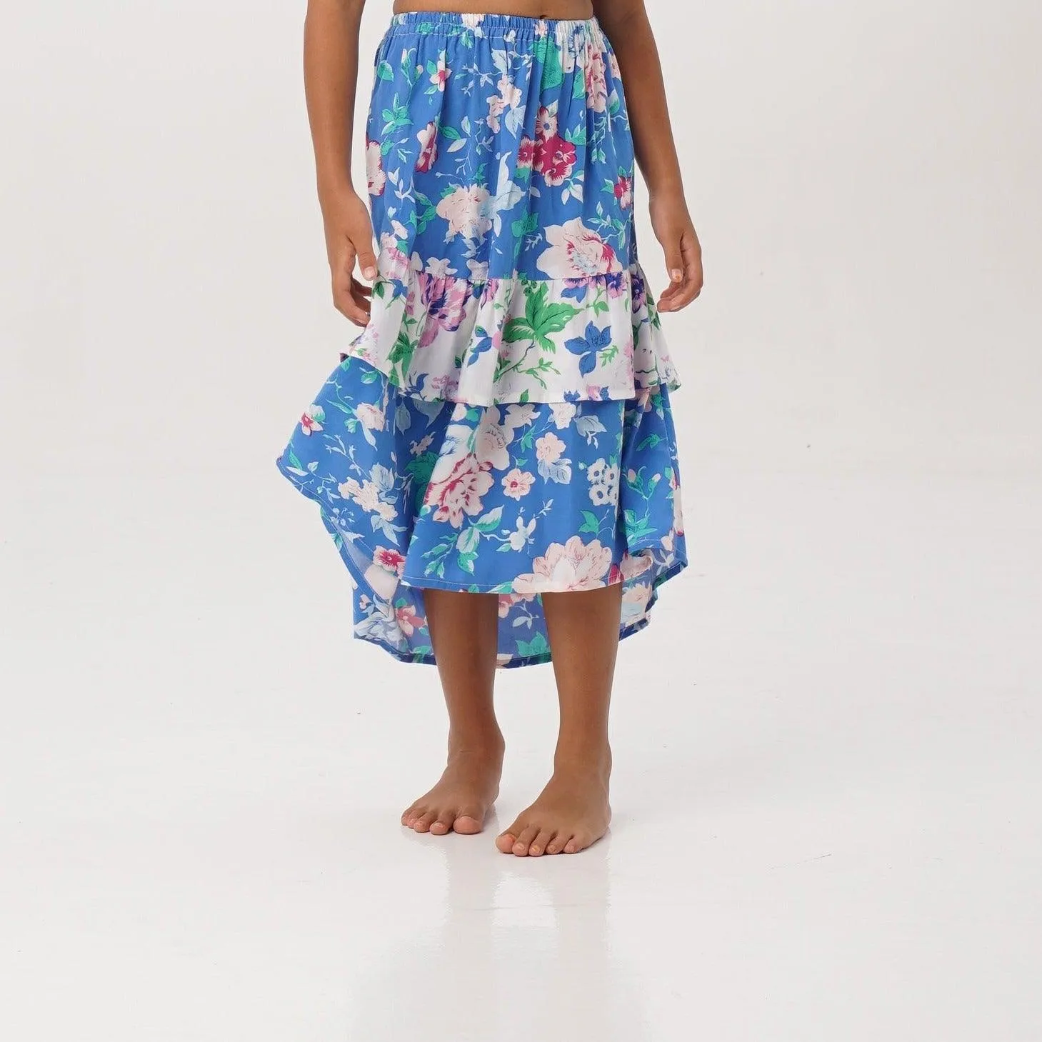 Cabe Skirt in Blue White Floral