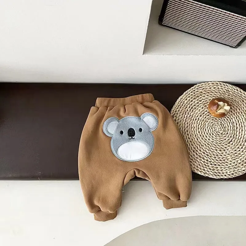Cartoon Winter Plush Baby Baggy Pants