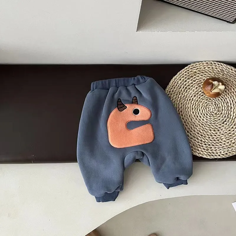 Cartoon Winter Plush Baby Baggy Pants