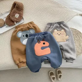 Cartoon Winter Plush Baby Baggy Pants
