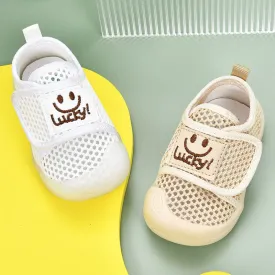 Lucky Smiley Mesh First Walker Sneakers