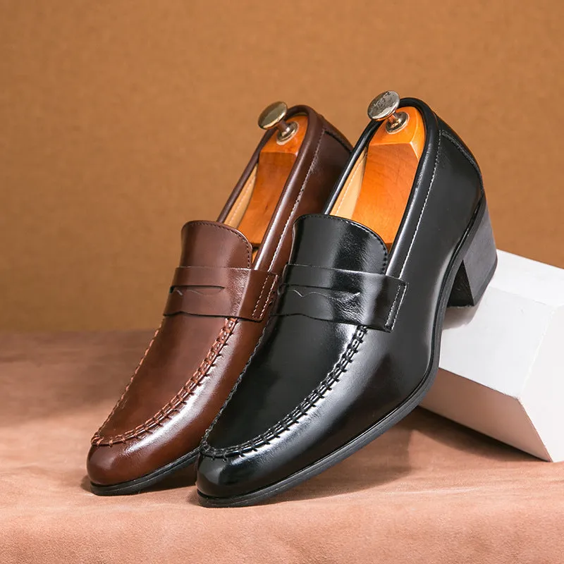 Men's Slip-On Leather Oxford Shoes