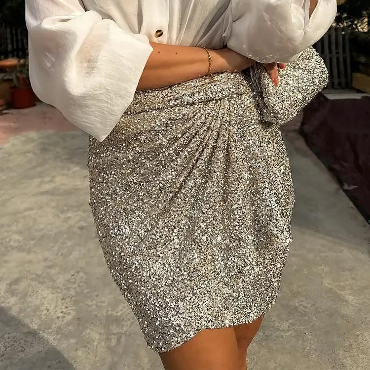 Never Fully Dressed Mini Jaspre Skirt in Silver