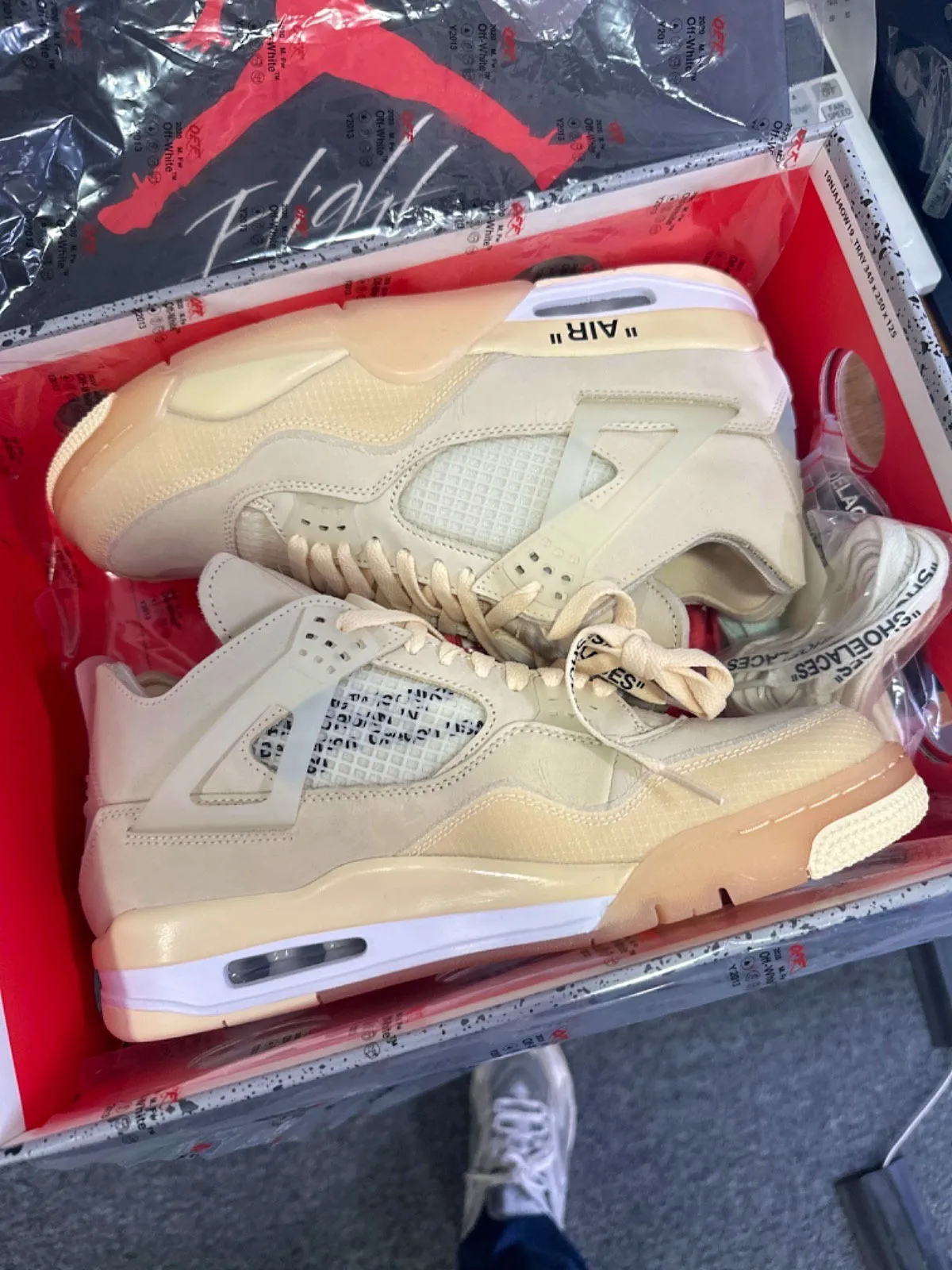 Nike CV9388 Off White Sail Air Jordan 4 Retro SP Trainers UK 9.5👟