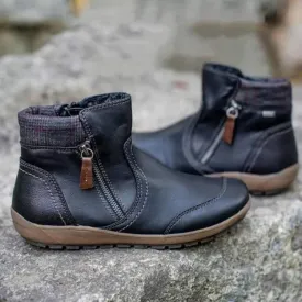 Womens Ankle Boots  Waterproof  Side Zip  Non-Slip Sole  Casual Everyday Wear